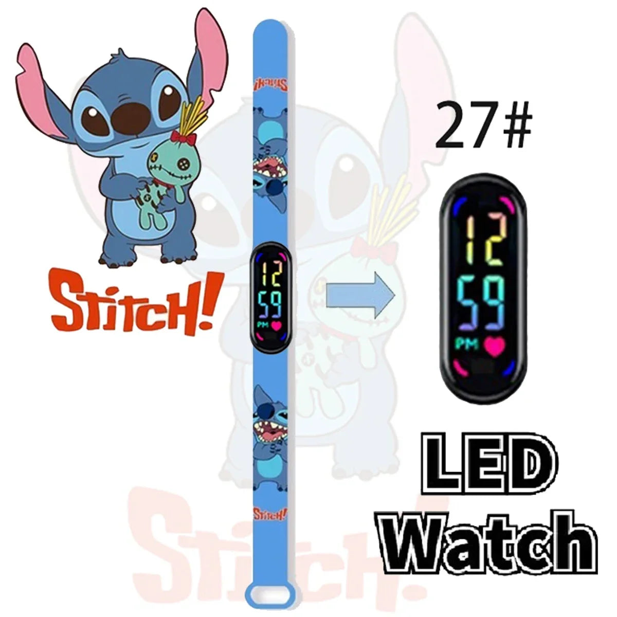 Disney Stitch Digital Kids' Watches Anime Figures LED Luminous Watch Touch Waterproof Electronic Sports Watch Kids Birthday Gift    Home Decor Supply | Online Retail | ShoreShopper.com