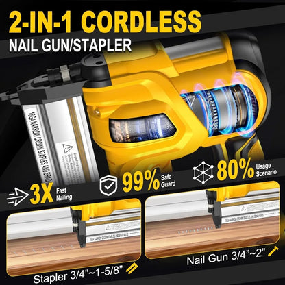 SILVEL 18 Gauge Cordless Brad Nailer 2 in 1 Cordless Nail Gun/Electric Stapler with Dual 4.0Ah Batteries Fast Charging Technolo    Home Decor Supply | Online Retail | ShoreShopper.com