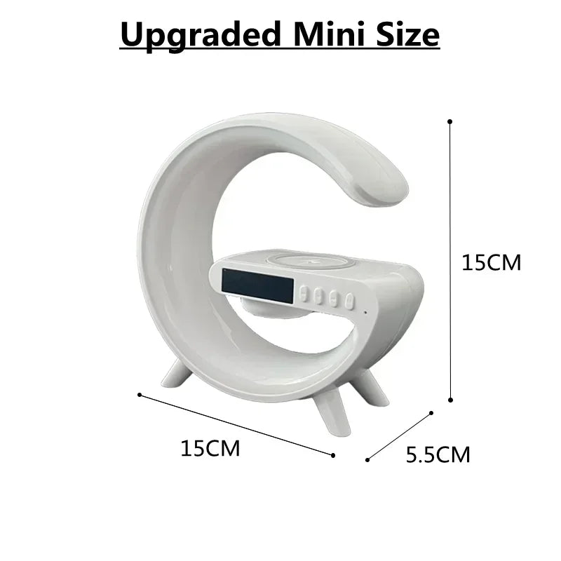 Multifunction RGB Light Bluetooth Speaker Alarm Clock 15W Wireless Charger Stand Pad For iPhone Samsung Fast Charging Station - ShoreCo.Shop