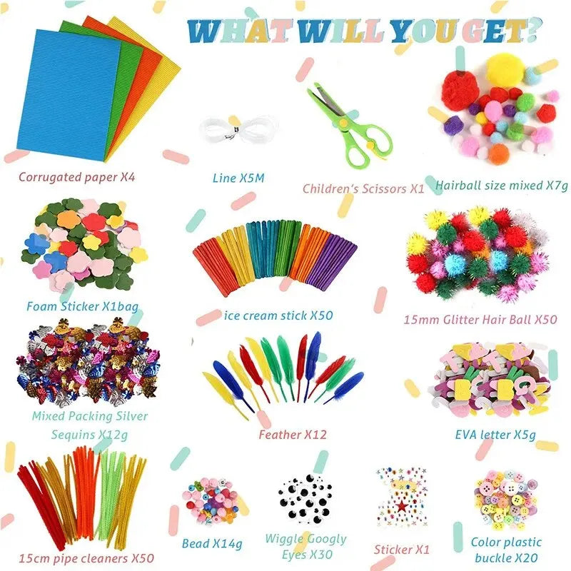 Arts and Crafts Supplies for Kids DIY Crafting School Kindergarten Homeschool Supplies Arts Set Toys for Children    Home Decor Supply | Online Retail | ShoreShopper.com
