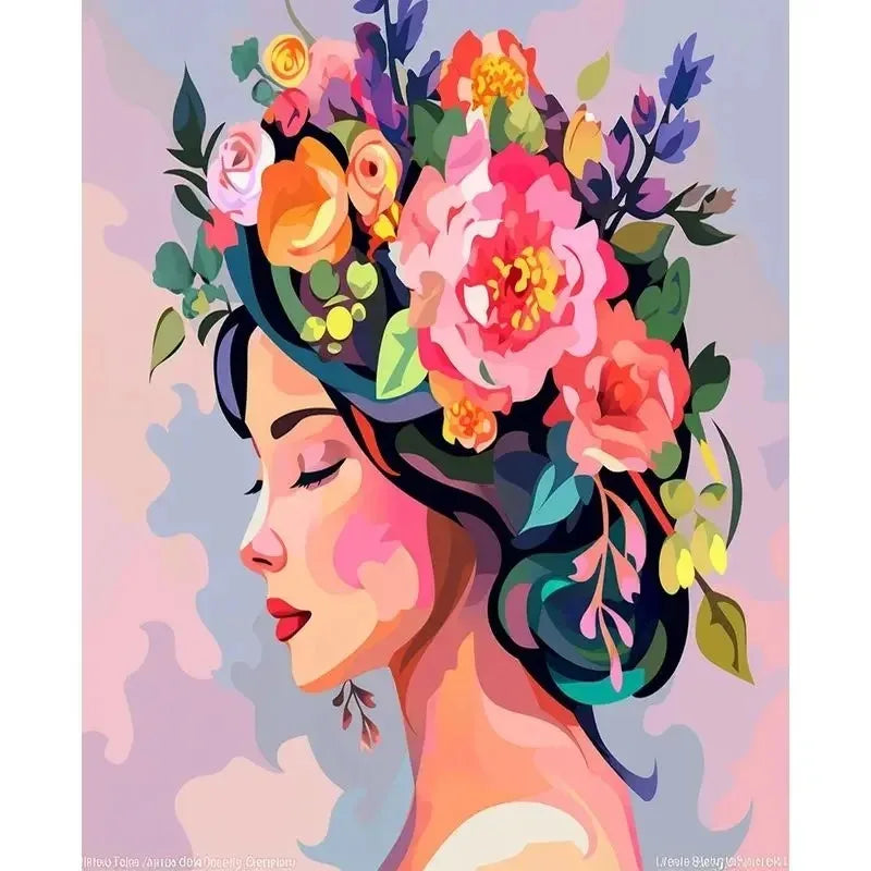 Paint By Number Woman Drawing on Canvas HandPainted Art Gift DIY Pictures By Number Flower Girl Kits Home Decoration    Home Decor Supply | Online Retail | ShoreShopper.com