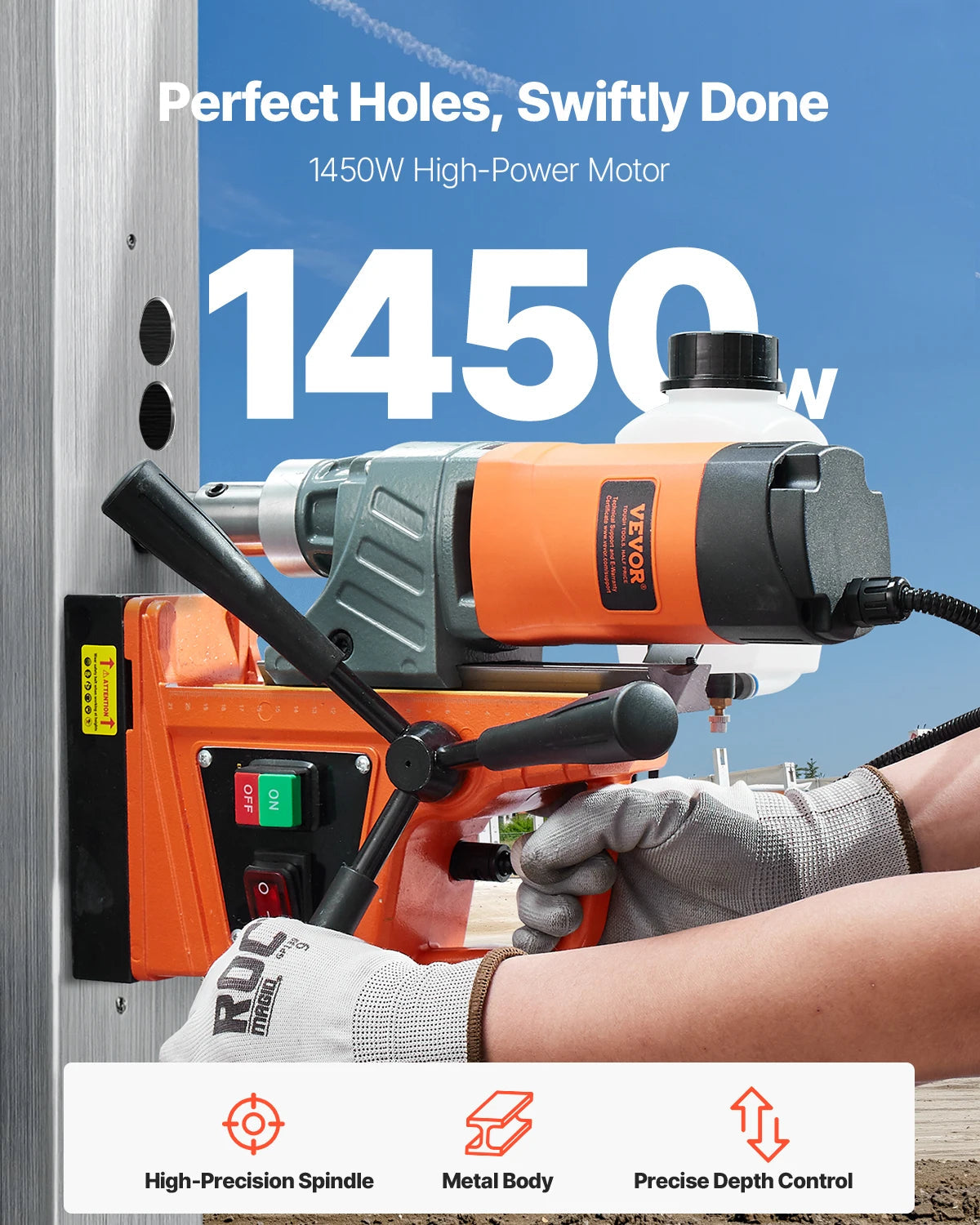 SucceBuy 11PCs Magnetic Drill Motor 1.6 in 1450W Boring Diameter 850RPM Speed 2810 lbf Portable Electric Mag Drill Press    Home Decor Supply | Online Retail | ShoreShopper.com