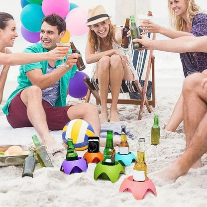 Beach Cup Holder Tray for Beach Drink Holders Portable Beer Stand Accessories for Beach Parties and Cam Anti Spilled Drinks Sand    Your Coastal Marketplace | Shoreshopper.com
