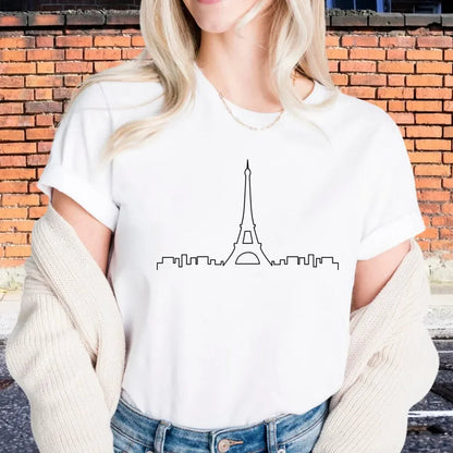 Eiffel Tower T-Shirt: Paris Line Art City Tee, France Travel Shirts Fashion Top Tee Gift for Men Women Shirts    Home Decor Supply | Online Retail | ShoreShopper.com