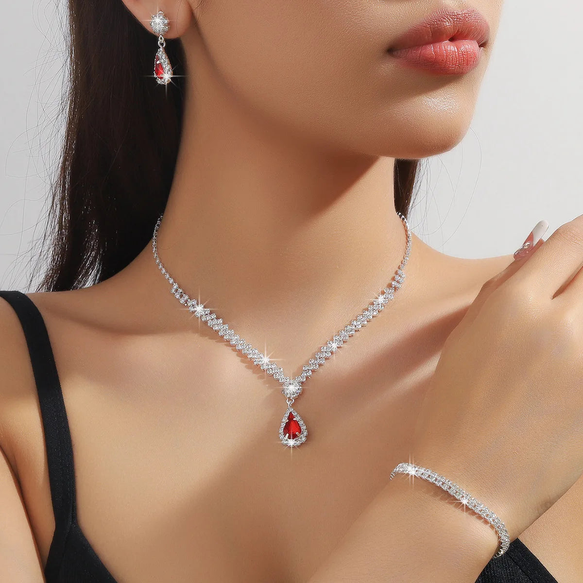 Wedding Jewelry Set for Women, Earrings, Necklace, Bracelet, Three-Piece Bridal Jewelry Set, Luxurious and High-End Accessories    Home Decor Supply | Online Retail | ShoreShopper.com