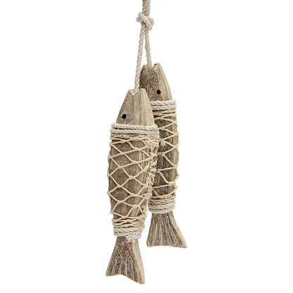 1 Pair Hand Carved Wooden Fish Hanging Marine Coastal Wall Sculptures Wooden Carved Fish Wall Decor Home Room Nautical Decor    Your Coastal Marketplace | Shoreshopper.com