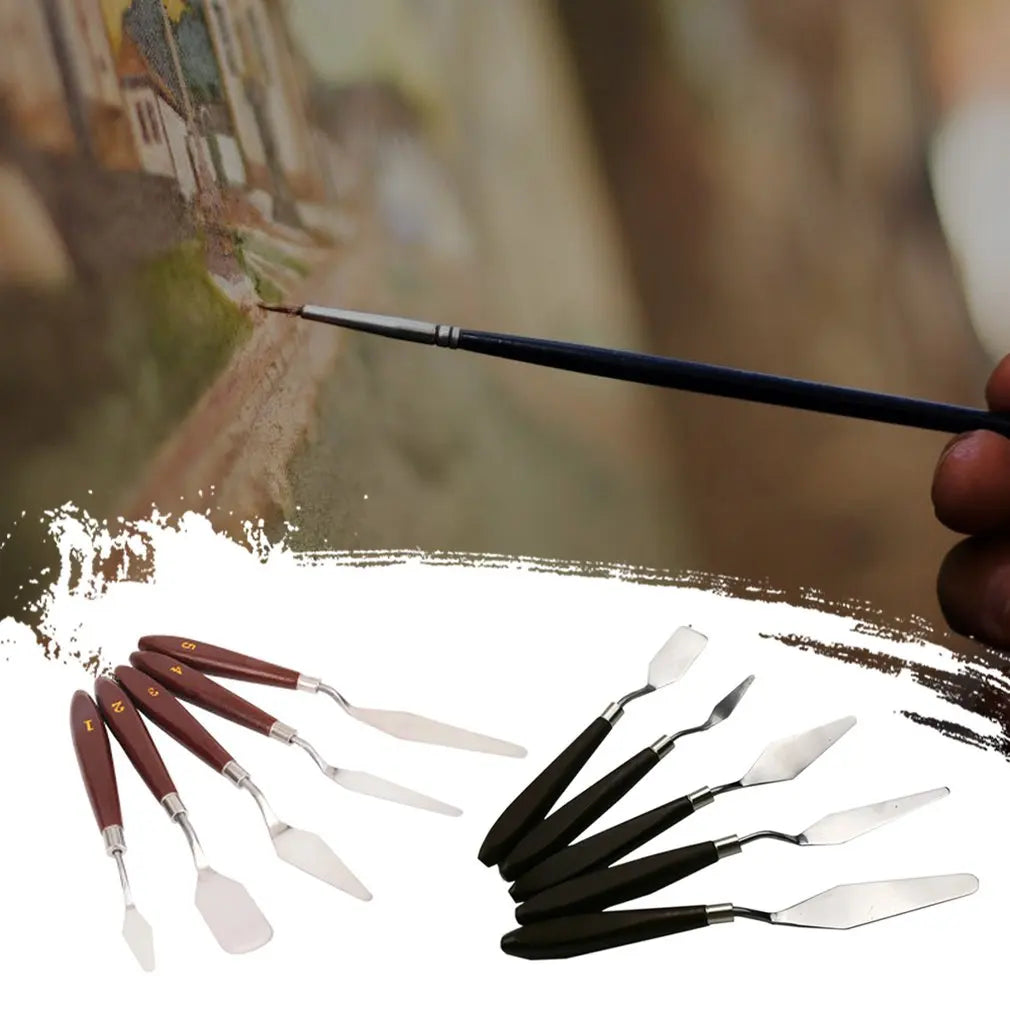 Hot 5PCS Stainless Steel Scraper Spatula Art Supplies for Artist Canva Oil Paint Color Mixing Palette Knife Painting Wholesale    Home Decor Supply | Online Retail | ShoreShopper.com
