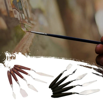 Hot 5PCS Stainless Steel Scraper Spatula Art Supplies for Artist Canva Oil Paint Color Mixing Palette Knife Painting Wholesale    Home Decor Supply | Online Retail | ShoreShopper.com
