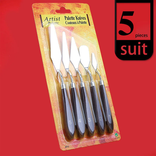 5pcs Art Oil Painting Scraper Paint Scraper Wooden Handle Palette Knife Set for Gouache Oil Painting Learners    Home Decor Supply | Online Retail | ShoreShopper.com