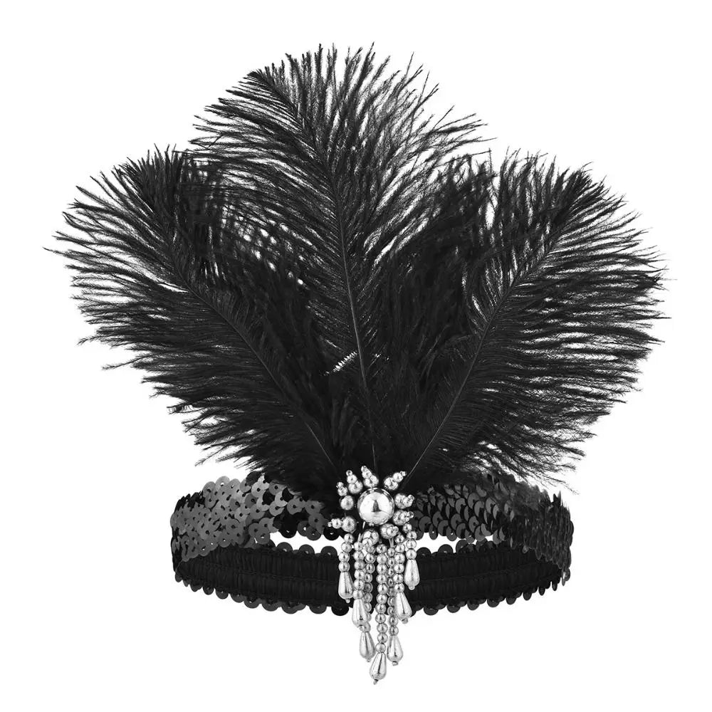 Hair Accessories Feather Headwear Tassel Makeup Party Cosplay Dress Headwear Black Diamond Masquerade Hair Band    Your Coastal Marketplace | Shoreshopper.com