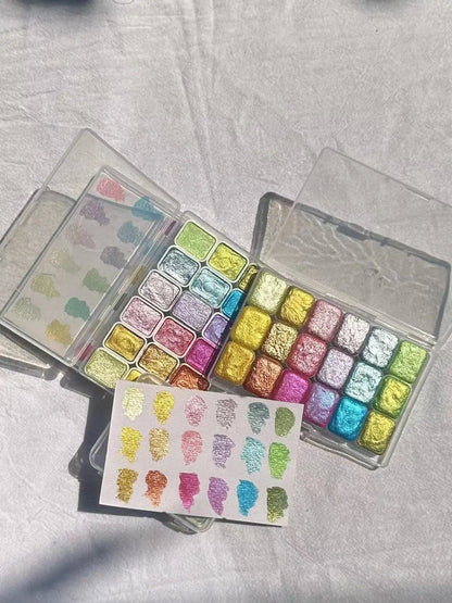 Master Grade 16 Colors Pearlescent Solid Watercolor Paint Mineral Nail Art Flower Painting Dyeing Tool Thangka ES    Home Decor Supply | Online Retail | ShoreShopper.com
