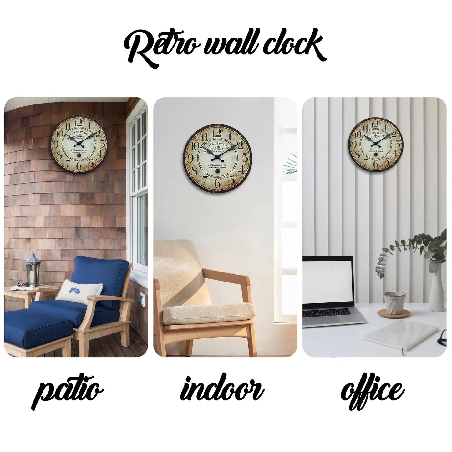 Retro“ Antoine De Praiteon a Paris Dehuis1801” Pattern Wooden Wall Clock Living Room Bedroom Kitchen Home Decoration Wall Clock Silent Quartz Clock Holiday Gift 10 Inches 12 Inches 14 Inches 16inch (Without Battery)    Home Decor Supply | Online Retail | ShoreShopper.com