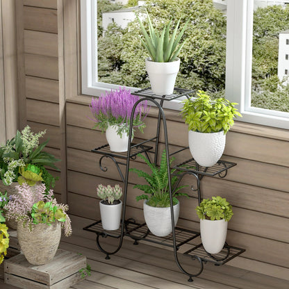 6 Tiers Metal Plant Stand Indoor Outdoor Flower Display Rack Holder    Home Decor Supply | Online Retail | ShoreShopper.com