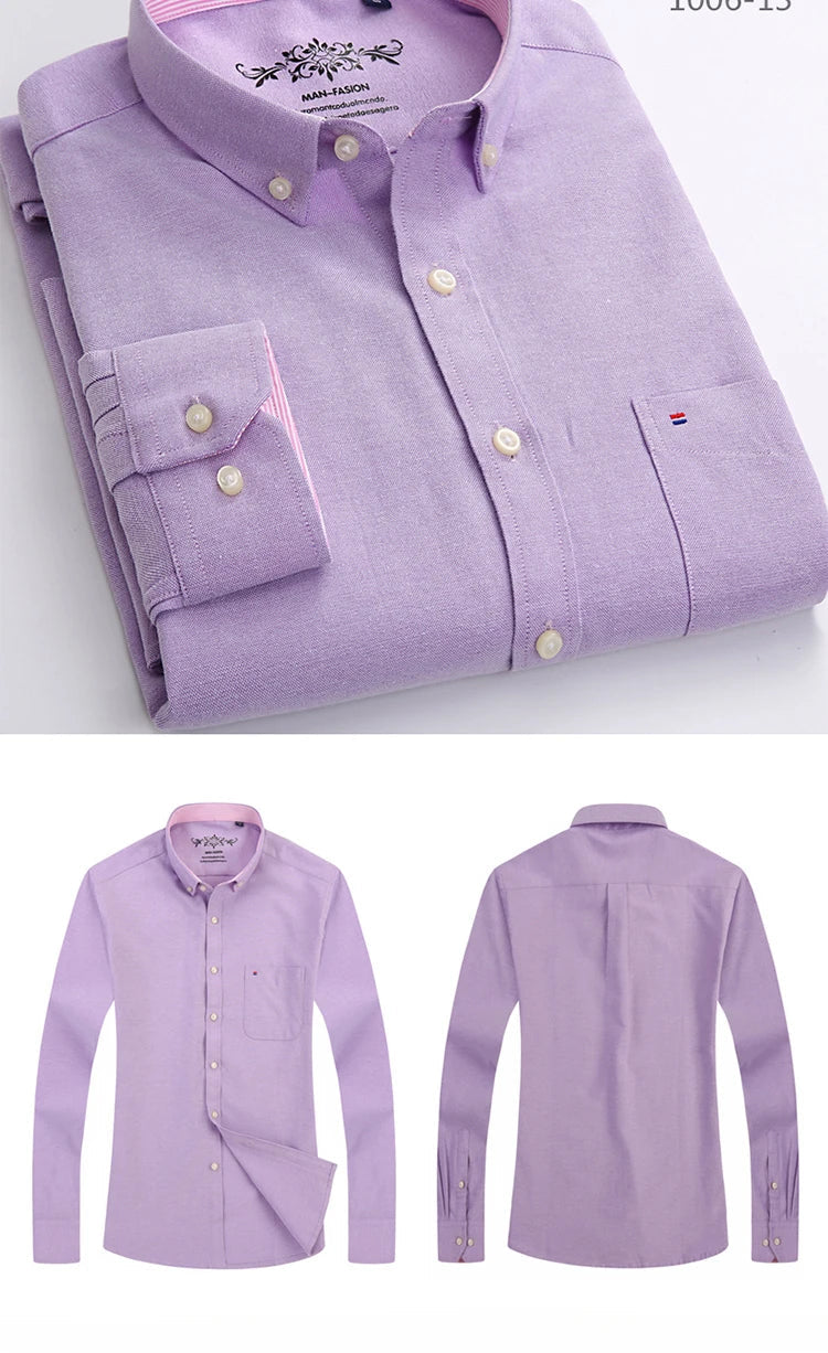 New in shirt long-sleeve shirts for men slim fit formal plian shirt single pocket office clothes soft plaid cotton designer tops    Home Decor Supply | Online Retail | ShoreShopper.com