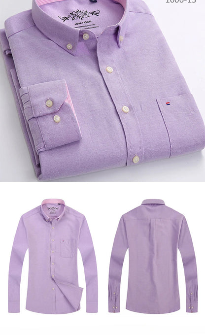 New in shirt long-sleeve shirts for men slim fit formal plian shirt single pocket office clothes soft plaid cotton designer tops    Home Decor Supply | Online Retail | ShoreShopper.com