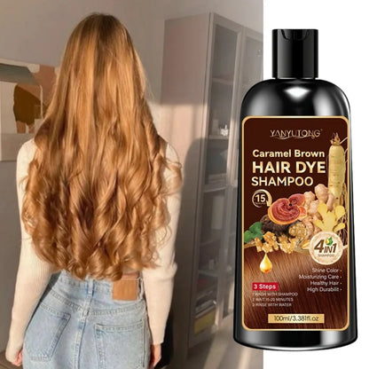 Unisex adult 4-in-1 hair dye shampoo, hair dye shampoo foam, plant-based hair dye, easy to shampoo, cover gray hair - ShoreCo.Shop