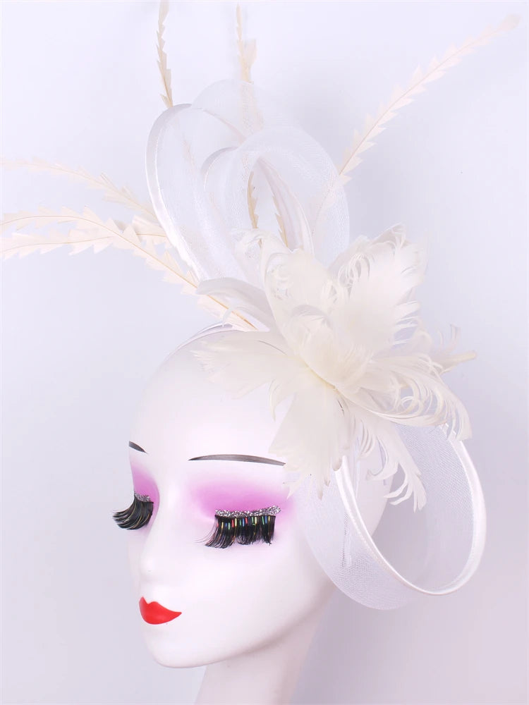 Light blue feather headwear, women's formal event Derby headwear, elegant ladies' hat, fashionable wedding headwear hat    Your Coastal Marketplace | Shoreshopper.com
