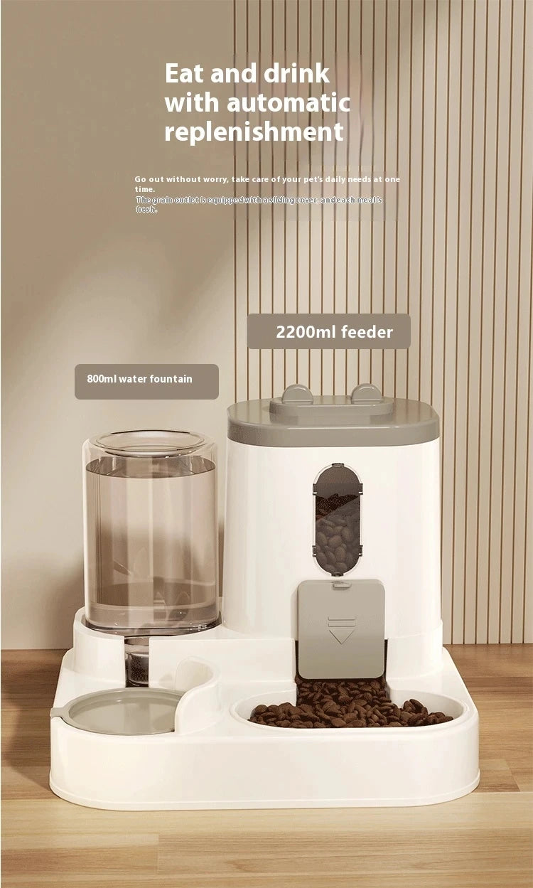 Dog & Cat Automatic Feeder & Waterer Set: Gravity Design, Leak-Proof, Spill-Proof, Anti-Slip, Easy to Clean, Built-In Food Bowl - ShoreCo.Shop