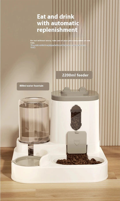 Dog & Cat Automatic Feeder & Waterer Set: Gravity Design, Leak-Proof, Spill-Proof, Anti-Slip, Easy to Clean, Built-In Food Bowl - ShoreCo.Shop