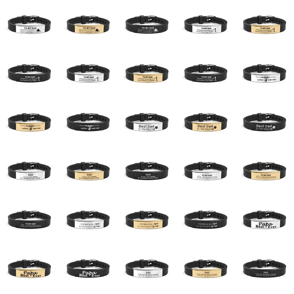 Father's Day Gifts Inspirational Quote Bracelets Stainless Steel Wristband Family Bracelets Adjustable Bracelet for Father    Your Coastal Marketplace | Shoreshopper.com
