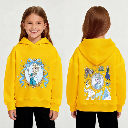 Disney Princess Elsa Cartoon Print Autumn/Winter Children's Fashion Casual Warm Hoodie Coat - ShoreCo.Shop