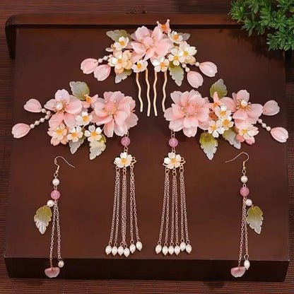 1 Set Ancient Headwear Hairpins Complete Super Immortal Made Headwear New Simple Pink flower Children's Ancient Headwear    Your Coastal Marketplace | Shoreshopper.com