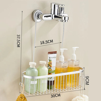 Aluminium Bathroom Shelf Without Drilling Shower Shelf Shelves Shampoo Holder Basket Storage Organizer Bathroom Accessories    Home Decor Supply | Online Retail | ShoreShopper.com