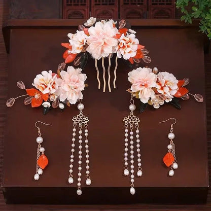 1 Set Ancient Headwear Hairpins Complete Super Immortal Made Headwear New Simple Pink flower Children's Ancient Headwear    Your Coastal Marketplace | Shoreshopper.com