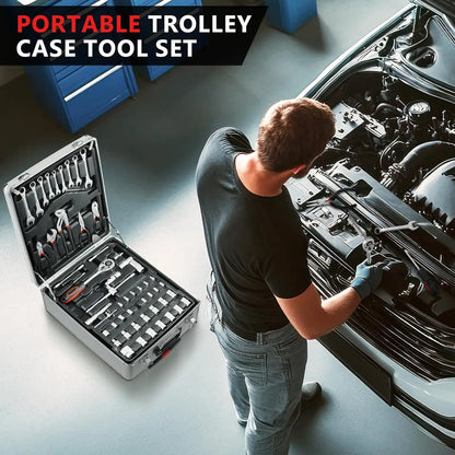 799pcs Tool Set Home Repair Tool kit with Trolley Case Mechanic Wrenches Socket Hand Tools for Daily Use Househould Work Repair - ShoreCo.Shop
