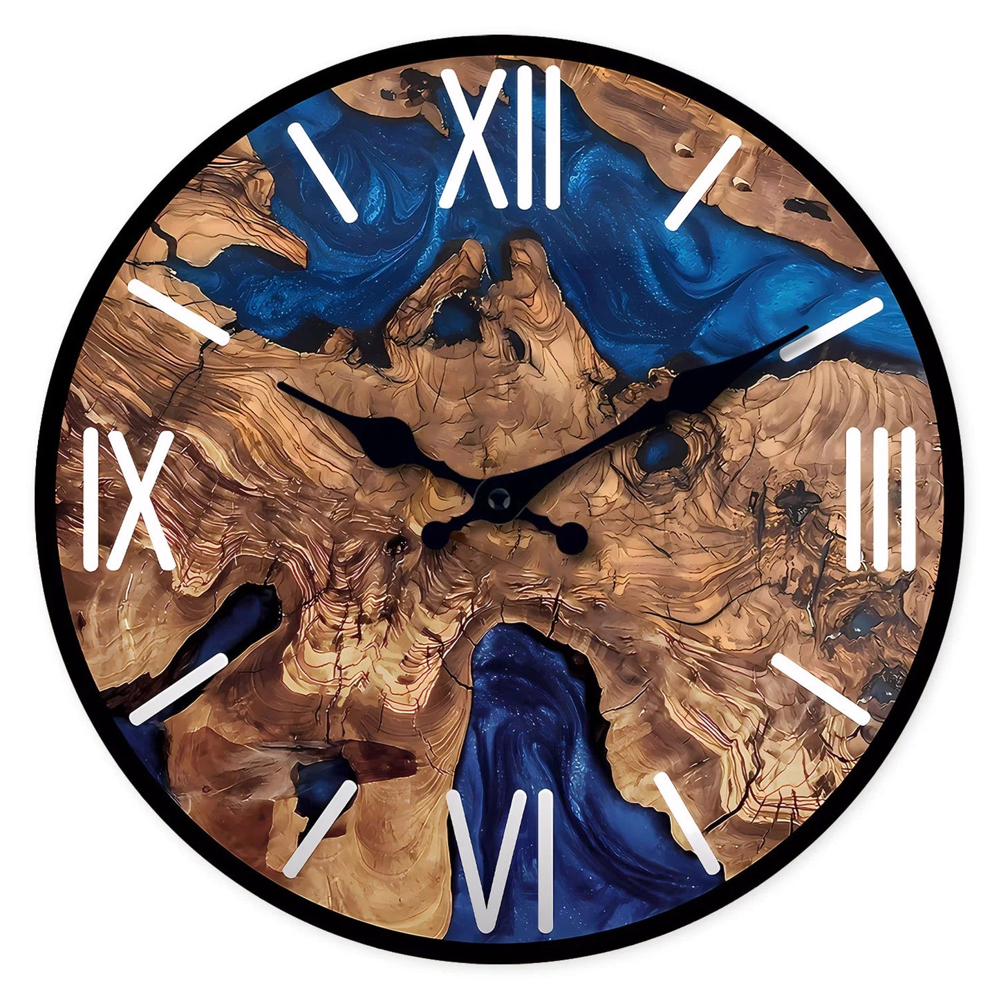 Abstract Roman Numeral Wooden Wall Clock for Living Room, Bedroom, Kitchen, Home Decoration, Silent Quartz Clock, Holiday Gift, 10 Inches, 12 Inches 14inch 16inch (No Battery)    Home Decor Supply | Online Retail | ShoreShopper.com