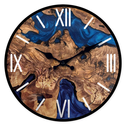 Abstract Roman Numeral Wooden Wall Clock for Living Room, Bedroom, Kitchen, Home Decoration, Silent Quartz Clock, Holiday Gift, 10 Inches, 12 Inches 14inch 16inch (No Battery)    Home Decor Supply | Online Retail | ShoreShopper.com