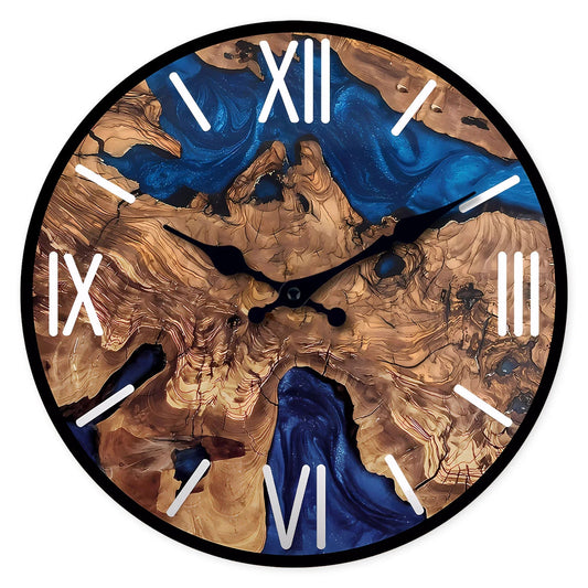 Abstract Roman Numeral Wooden Wall Clock for Living Room, Bedroom, Kitchen, Home Decoration, Silent Quartz Clock, Holiday Gift, 10 Inches, 12 Inches 14inch 16inch (No Battery)    Home Decor Supply | Online Retail | ShoreShopper.com