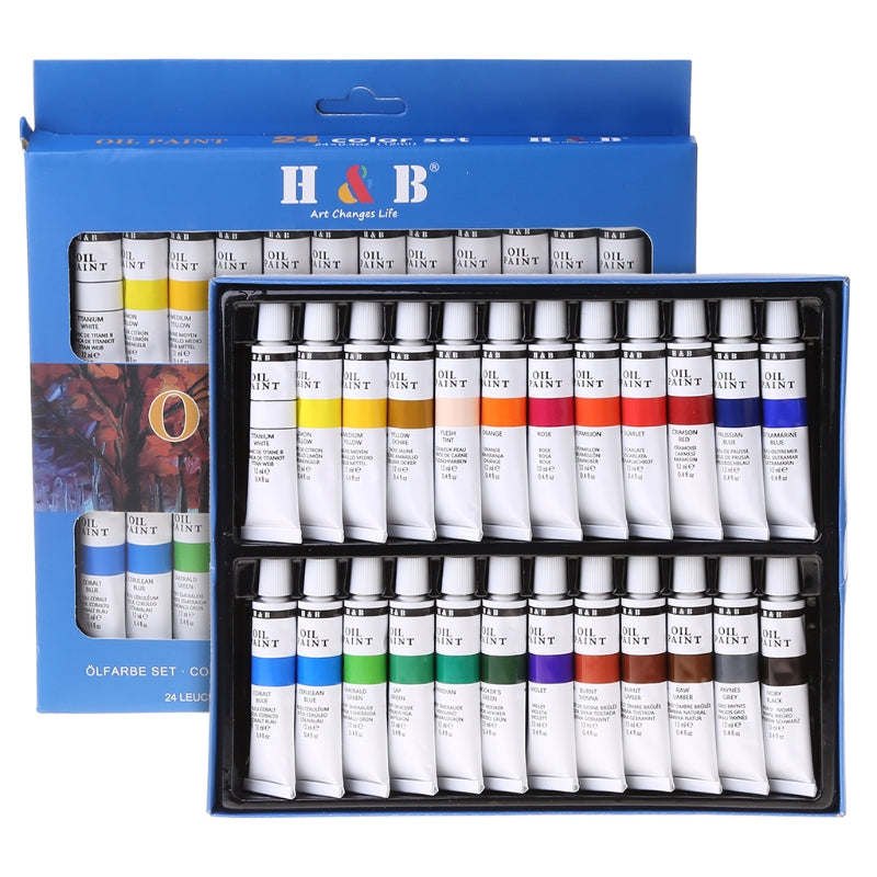 24 Colors Professional Oil Painting Paint Drawing Pigment 12ml Tubes Set Artist Art Supplies for Beginner QXNF    Home Decor Supply | Online Retail | ShoreShopper.com