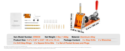 SucceBuy 30 Pcs Pocket Hole Jig Kit Adjustable & Easy to Use Pocket Hole Jig System with Step Drills Wrenches Drill Stop Rings    Home Decor Supply | Online Retail | ShoreShopper.com