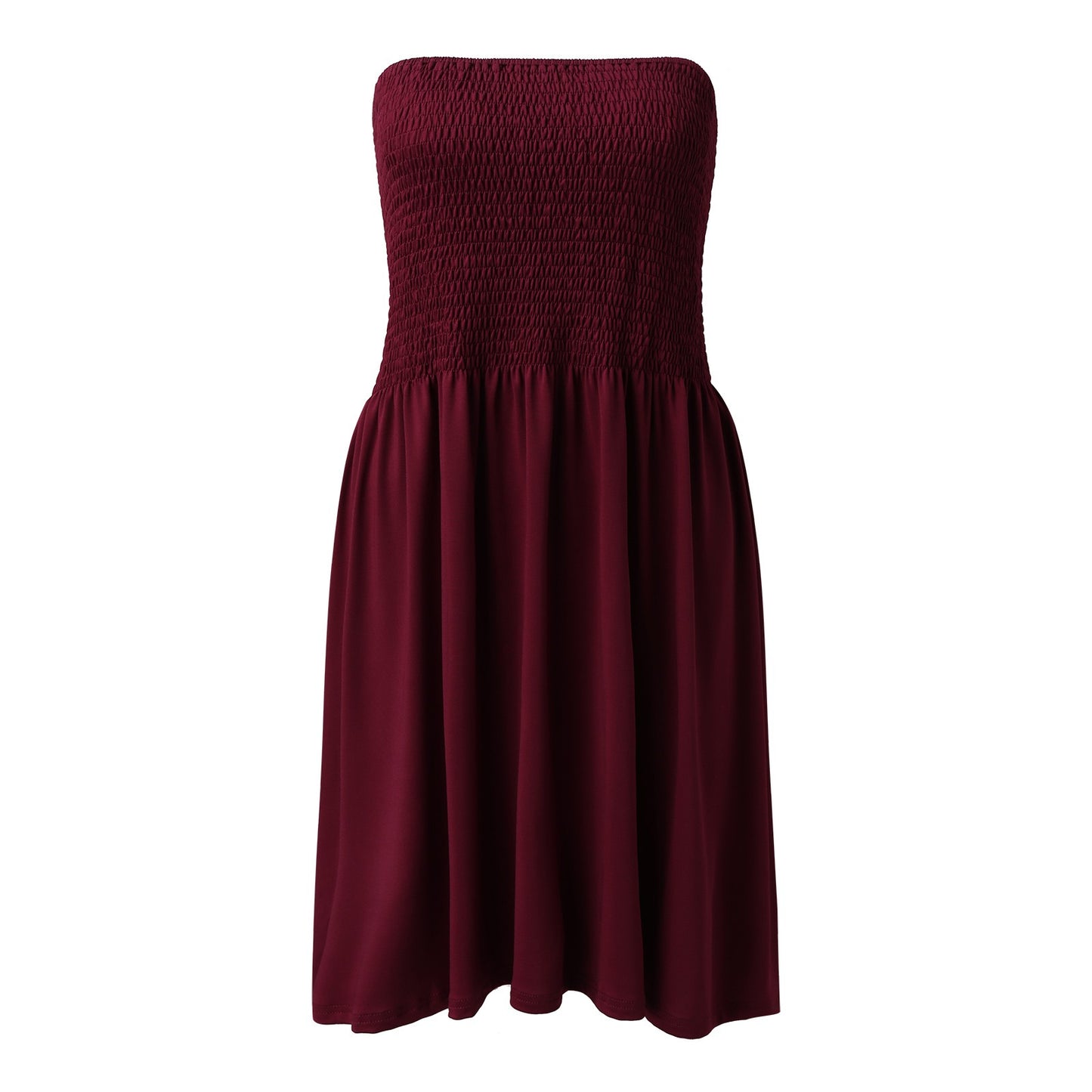 Sexy Off Shoulder Strapless Dress Women Summer Pleated Elastic Waist Party Beach Dresses Ladies Elegant Beach Flowy A Line Dress - ShoreCo.Shop