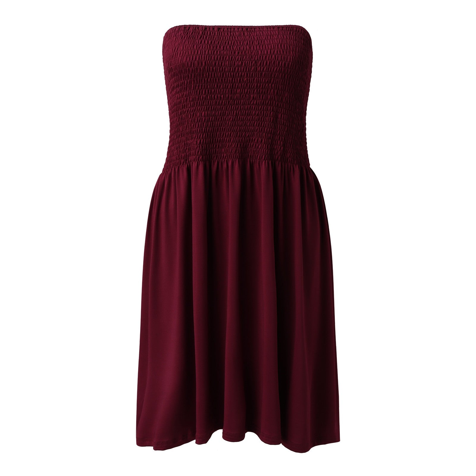 Sexy Off Shoulder Strapless Dress Women Summer Pleated Elastic Waist Party Beach Dresses Ladies Elegant Beach Flowy A Line Dress - ShoreCo.Shop