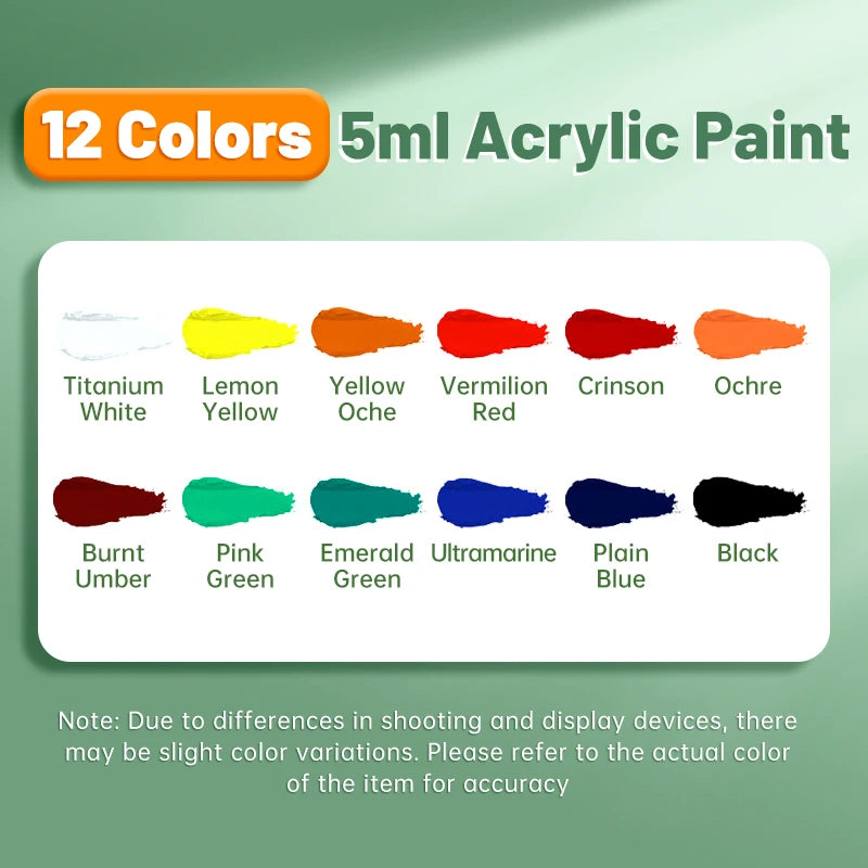 Acrylic Paint Set 12/18/24 Colors 5ml/0.17oz,Water-Proof Portable Art Rich Pigments for DlY Craft,Drawing,Painting,Canvas, Rock    Home Decor Supply | Online Retail | ShoreShopper.com
