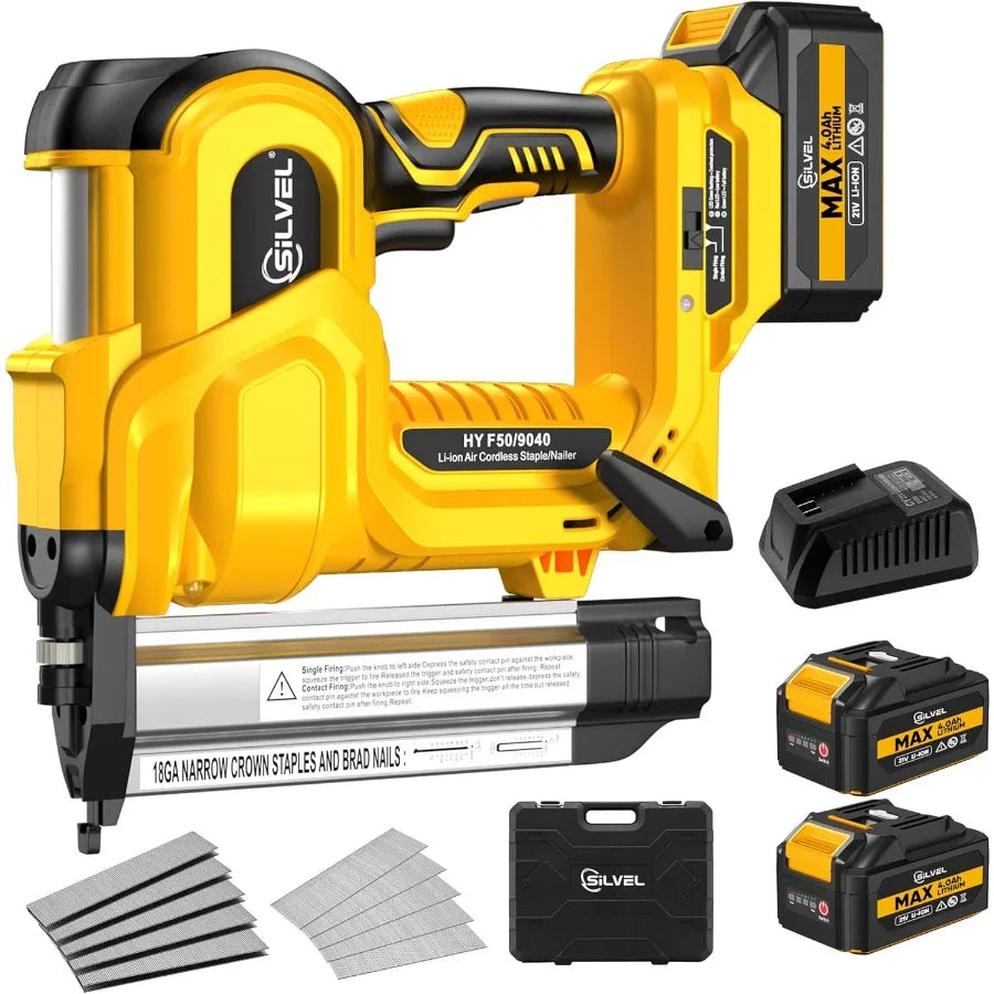 SILVEL 18 Gauge Cordless Brad Nailer 2 in 1 Cordless Nail Gun/Electric Stapler with Dual 4.0Ah Batteries Fast Charging Technolo    Home Decor Supply | Online Retail | ShoreShopper.com