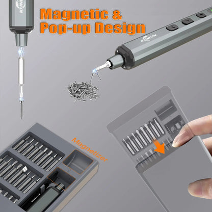 KUNLUN 68-in-1 Mini Electric Screwdriver Set, Small Electric Screwdriver Cordless with 64 Magnetic Bits, 5 Torque Settings,    Home Decor Supply | Online Retail | ShoreShopper.com