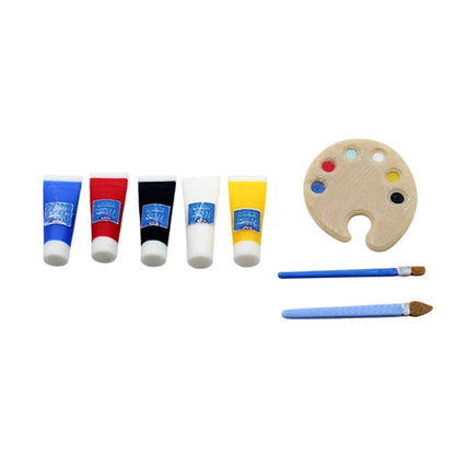 1/12 Dollhouse Draw Room Art Supplies Decoration Dolls House Accessories Mini Pigment Tube Paint Brush Palette Model Dollhouse    Home Decor Supply | Online Retail | ShoreShopper.com