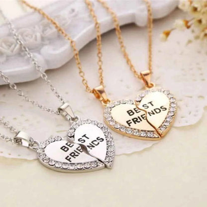 1 Pair Love Heart English Pendant Fashion Friends Necklace Good Friends Choker Statement Necklace