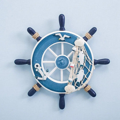 Marine Style Wood Ship Wheel Boat Steering Rudder Mediterranean Ornament Nautical Theme Birthday Party Kids Home Decorations    Your Coastal Marketplace | Shoreshopper.com