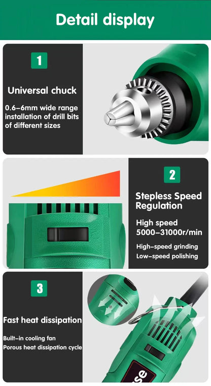 Dremel 260W Power Engraver Electric Mini Drill Tool Variable Speed Engraving Pen Grinding Machine Accessories - ShoreCo.Shop