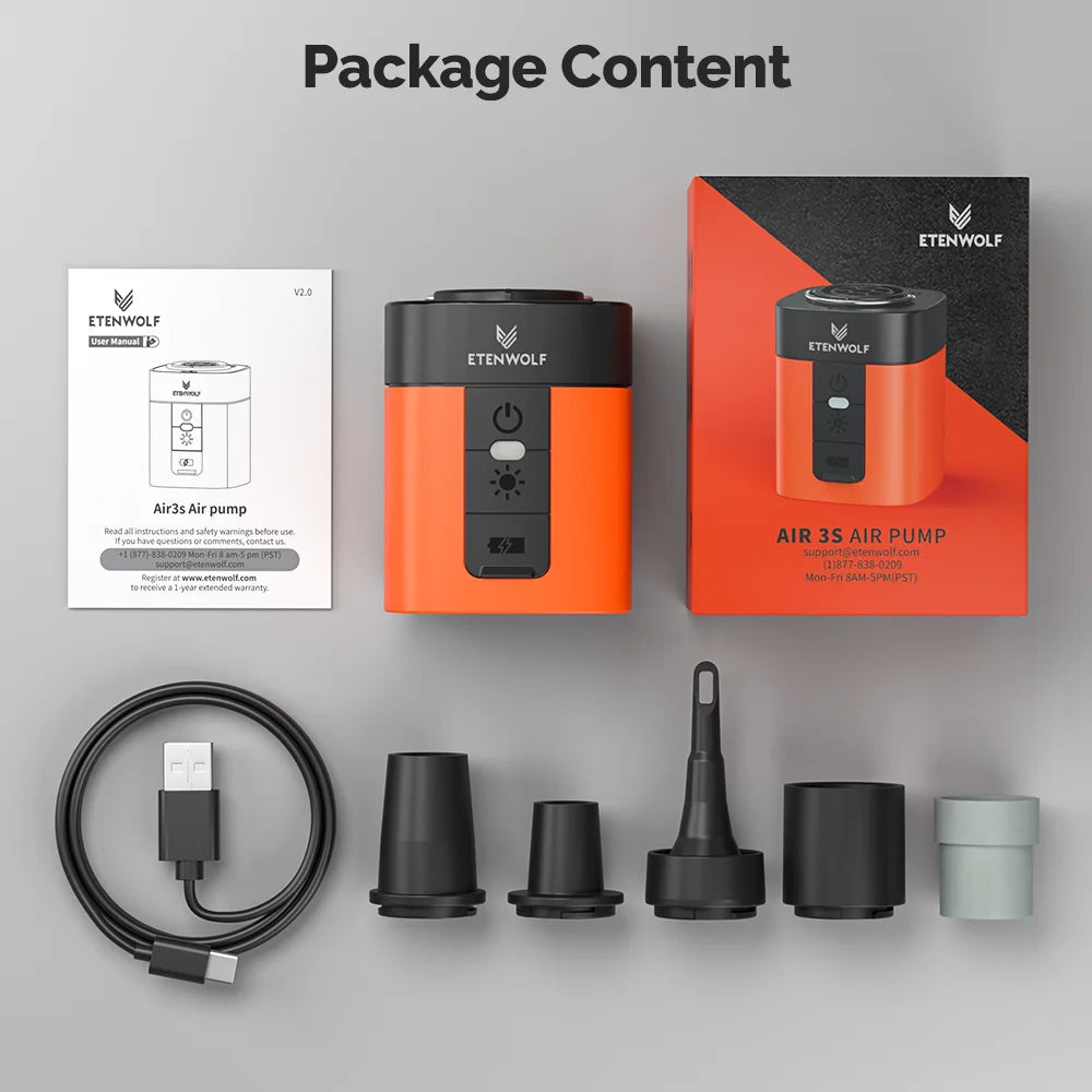 ETENWOLF AIR 3S Wireless Electric Air Pump 1300mAh Camping Light Small Inflator Deflator Outdoor Pump Pool Floats Sleeping Pads    Home Decor Supply | Online Retail | ShoreShopper.com