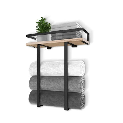 Wood and Iron Bathroom Shelf Rectangle Shape Rust Proof Shower Shelf Large Capacity Space Saving Wall Mounted Shelf    Home Decor Supply | Online Retail | ShoreShopper.com