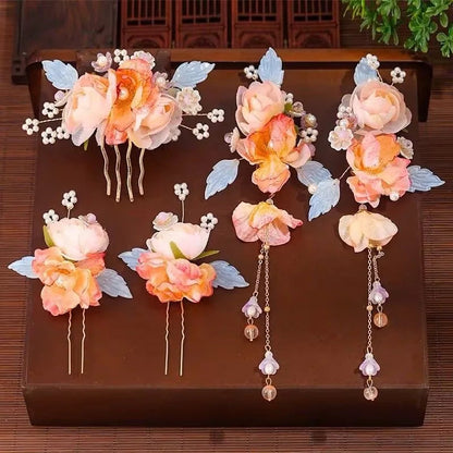 1 Set Ancient Headwear Hairpins Complete Super Immortal Made Headwear New Simple Pink flower Children's Ancient Headwear    Your Coastal Marketplace | Shoreshopper.com