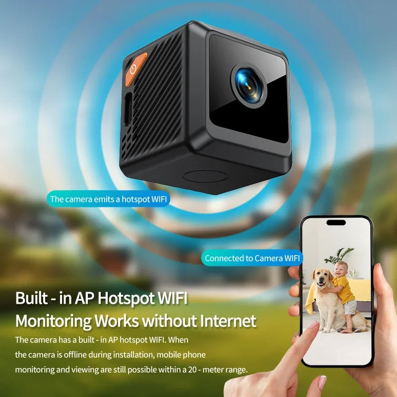 W02 1080P mini security protection home night vision surveillance Outdoor camping WIFI Subminiature smart home camera cctv video - ShoreCo.Shop