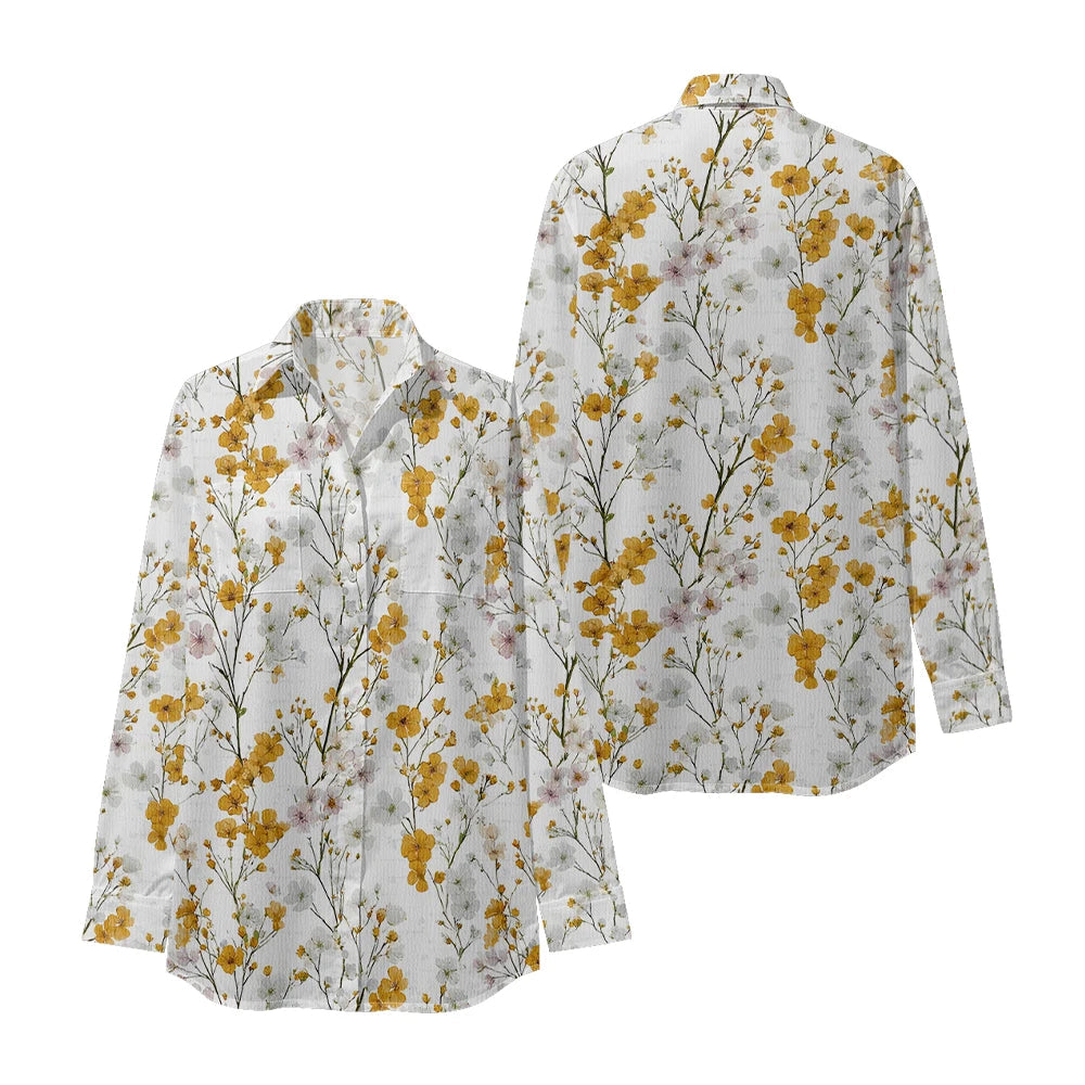 Women Luxury Floral Shirt Gradient Printed Blouse Elegant Button Up Long Sleeve Shirt for Office Casual Spring Summer Trend    Your Coastal Marketplace | Shoreshopper.com