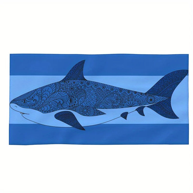 Beach Towel Gorgeous Shark Pattern Sun Protection Windproof Suitable for Swimming Pool Camping Travel Blanket    Your Coastal Marketplace | Shoreshopper.com