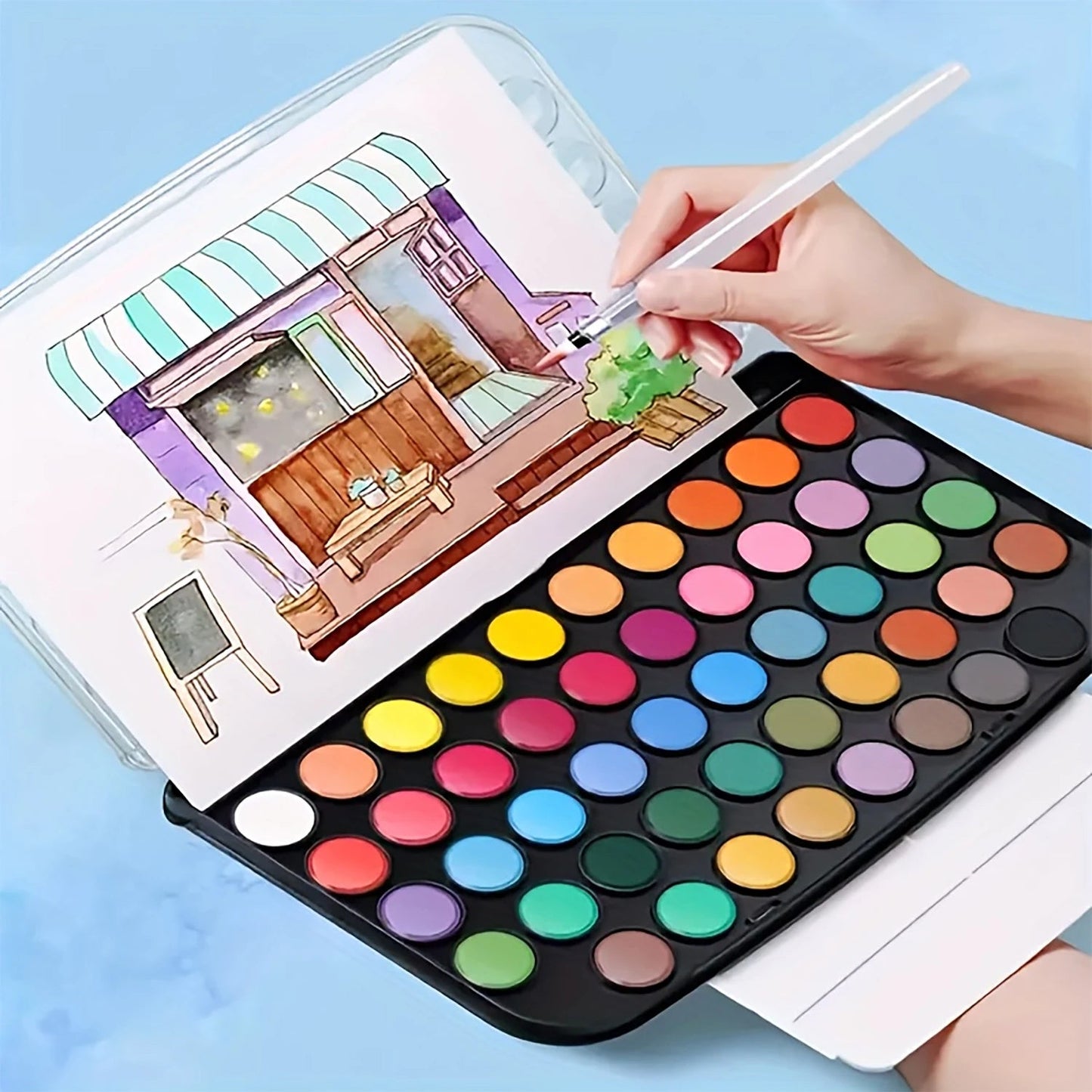 48 Colors Watercolor Paint Set with Brush - Washable,Vibrant & Blendable - Perfect for Adults Painting,Crafting & Art Projects    Home Decor Supply | Online Retail | ShoreShopper.com
